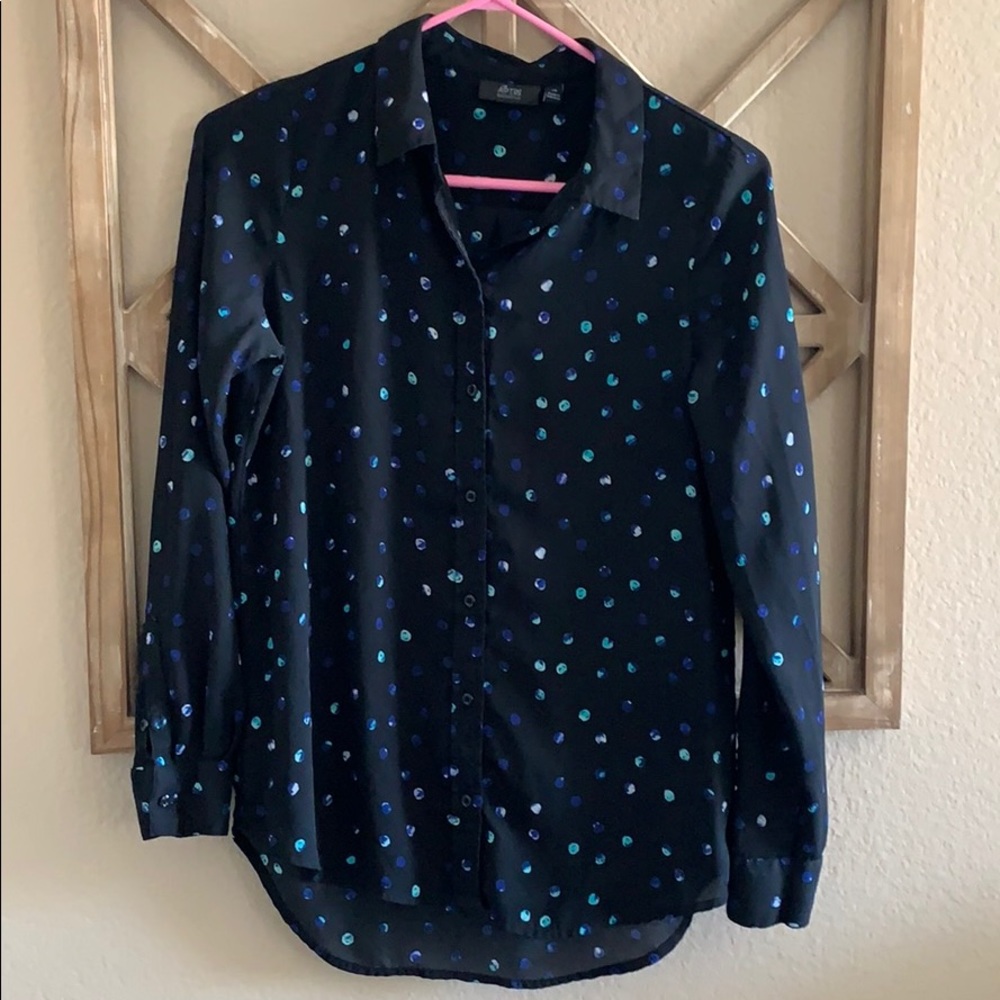 Apt 9 Button Front Collared Work Blouse - image 1